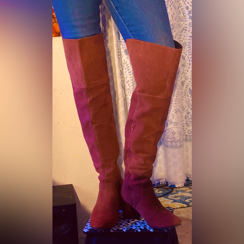 Sole Society Suede Thigh High Boots
